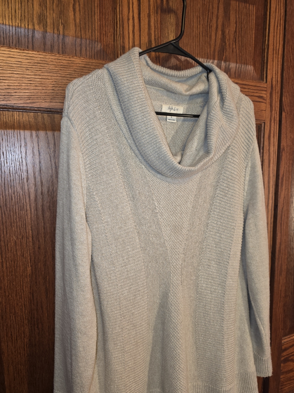 Style & Co. Women's Cream Cowl Neck Sweater